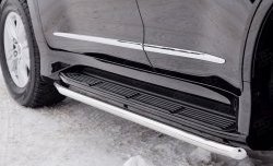 14 999 р. Защита порогов из круглой трубы диаметром 42 мм SLITKOFF Lexus LX450d J200 2-ой рестайлинг (2015-2022)  с доставкой в г. Вологда. Увеличить фотографию 2