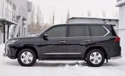 14 999 р. Защита порогов из круглой трубы диаметром 42 мм SLITKOFF Lexus LX450d J200 2-ой рестайлинг (2015-2022)  с доставкой в г. Вологда. Увеличить фотографию 3