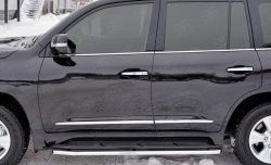14 999 р. Защита порогов из круглой трубы диаметром 42 мм SLITKOFF Lexus LX450d J200 2-ой рестайлинг (2015-2022)  с доставкой в г. Вологда. Увеличить фотографию 4
