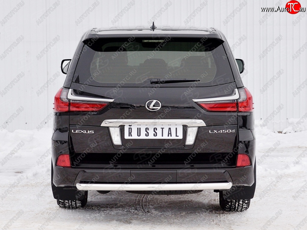 16 899 р. Защита заднего бампера (Ø63 мм, нержавейка, NOT F-SPORT/HERITAGE) SLITKOFF Lexus LX450d J200 2-ой рестайлинг (2015-2022)  с доставкой в г. Вологда