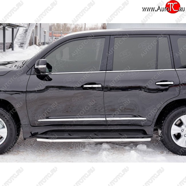 14 999 р. Защита порогов из круглой трубы диаметром 42 SLITKOFF v3 Lexus LX450d J200 2-ой рестайлинг (2015-2022)  с доставкой в г. Вологда