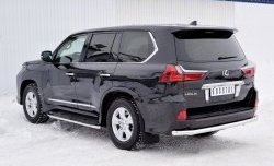 17 849 р. Защита заднего бампера (Ø63 мм, нержавейка, NOT F-SPORT/HERITAGE) SLITKOFF Lexus LX450d J200 2-ой рестайлинг (2015-2022)  с доставкой в г. Вологда. Увеличить фотографию 2