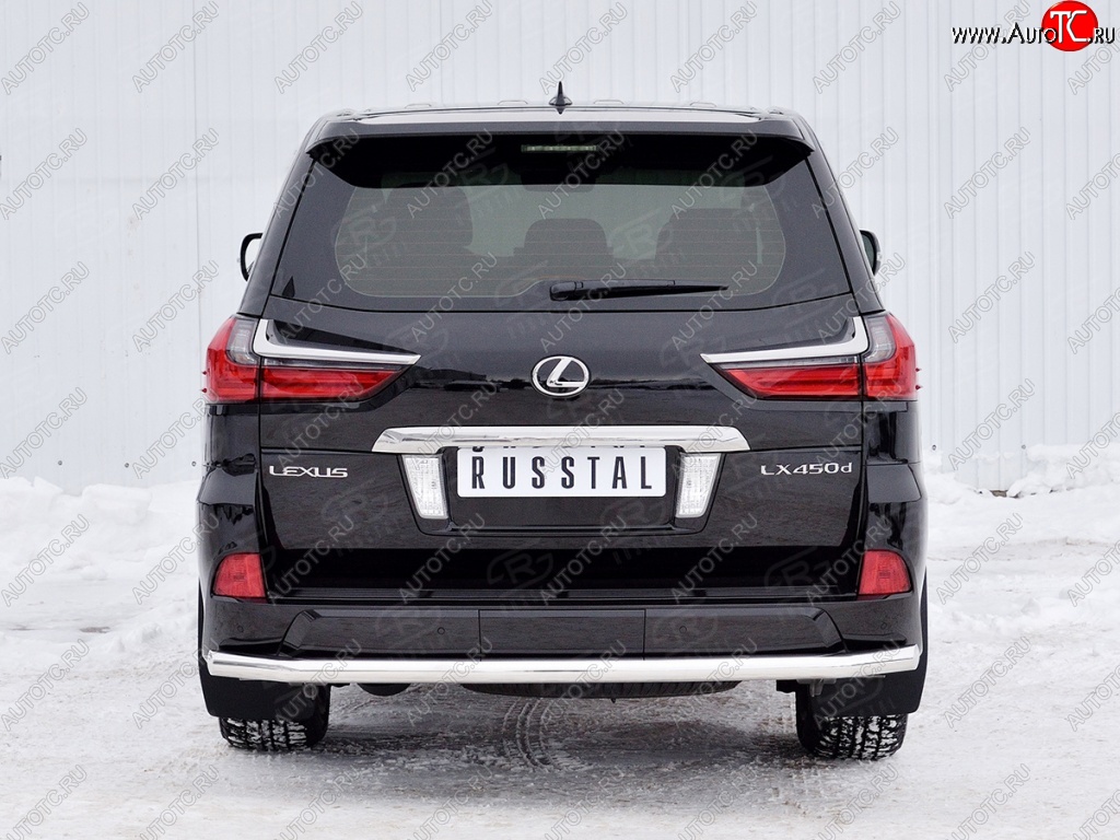 17 849 р. Защита заднего бампера (Ø63 мм, нержавейка, NOT F-SPORT/HERITAGE) SLITKOFF Lexus LX450d J200 2-ой рестайлинг (2015-2022)  с доставкой в г. Вологда