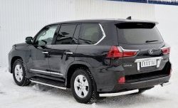 17 649 р. Защита заднего бампера (Ø63 мм уголки, нержавейка) SLITKOFF Lexus LX450d J200 2-ой рестайлинг (2015-2022)  с доставкой в г. Вологда. Увеличить фотографию 2