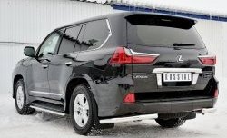 17 649 р. Защита заднего бампера (Ø63 мм уголки, нержавейка) SLITKOFF Lexus LX450d J200 2-ой рестайлинг (2015-2022)  с доставкой в г. Вологда. Увеличить фотографию 4