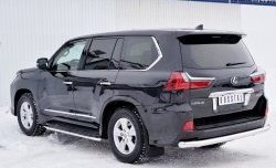 19 299 р. Защита заднего бампера (Ø76 мм, нержавейка) SLITKOFF Lexus LX450d J200 2-ой рестайлинг (2015-2022)  с доставкой в г. Вологда. Увеличить фотографию 2