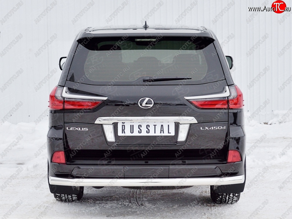 19 299 р. Защита заднего бампера (Ø76 мм, нержавейка) SLITKOFF Lexus LX450d J200 2-ой рестайлинг (2015-2022)  с доставкой в г. Вологда