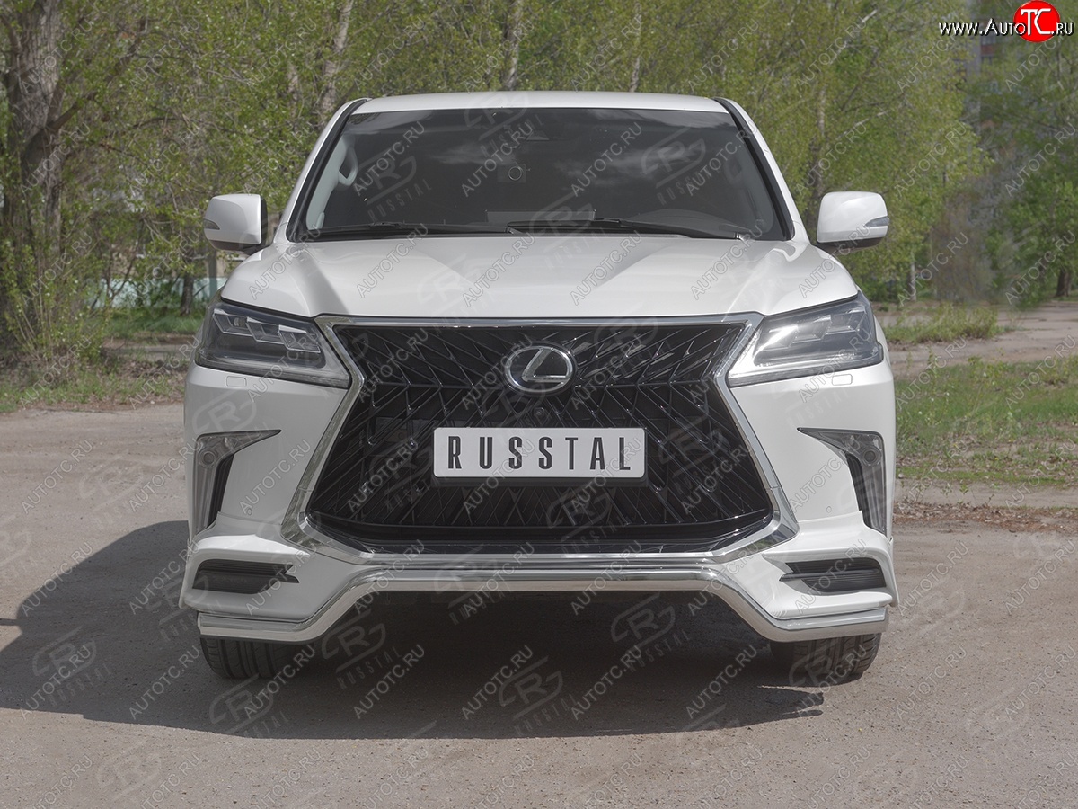 16 999 р. Защита переднего бампера (TRD Superior, волна, Ø 63 мм, нержавейка) Lexus LX570 J200 2-ой рестайлинг (2015-2022)  с доставкой в г. Вологда