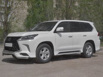 16 999 р. Защита переднего бампера (TRD Superior, волна, Ø 63 мм, нержавейка) Lexus LX570 J200 2-ой рестайлинг (2015-2022)  с доставкой в г. Вологда. Увеличить фотографию 3