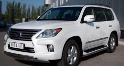 17 999 р. Защита переднего бампера (2 трубыØ75х42 мм, нержавейка) Russtal Lexus LX570 J200 дорестайлинг (2007-2012)  с доставкой в г. Вологда. Увеличить фотографию 4