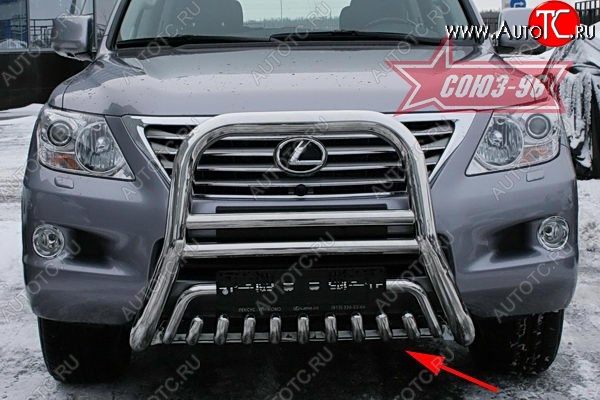26 849 р. Защита переднего бампера нижняя Souz-96 Lexus LX570 J200 дорестайлинг (2007-2012)  с доставкой в г. Вологда