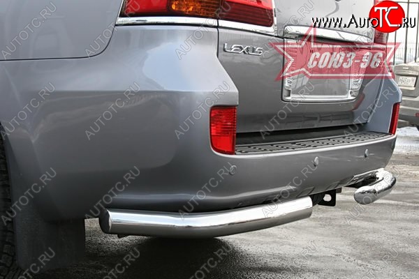 18 629 р. Защита заднего бампера из боковых уголков Souz-96 (d76) Lexus LX570 J200 дорестайлинг (2007-2012)  с доставкой в г. Вологда