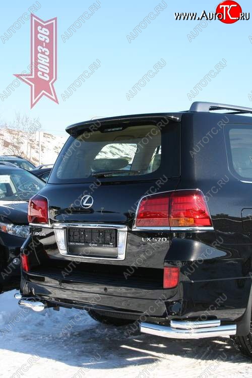 22 769 р. Защита заднего бампера из двойных боковых уголков Sport Souz-96 (d76|42) Lexus LX570 J200 дорестайлинг (2007-2012)  с доставкой в г. Вологда