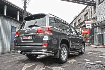 10 999 р. Защита заднего бампера WINBO (уголки, Ø76 и 38 мм, нержавейка) Lexus LX570 J200 дорестайлинг (2007-2012)  с доставкой в г. Вологда. Увеличить фотографию 2