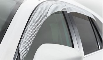 2 399 р. Дефлектора окон CA-Plastic  Lexus LX570  J200 (2015-2022) 2-ой рестайлинг (Серия Art белая, Без хром.молдинга, Крепление только на скотч)  с доставкой в г. Вологда. Увеличить фотографию 2