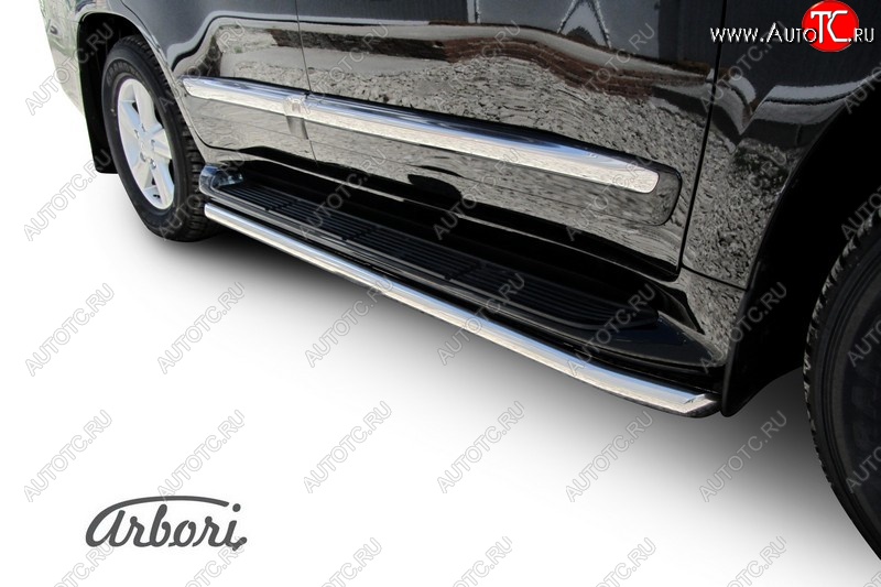 14 759 р. Защита штатных порогов Arbori (нержавейка, d42 mm). Lexus LX570 J200 1-ый рестайлинг (2012-2015)  с доставкой в г. Вологда