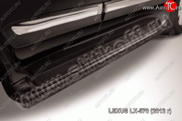 12 549 р. Защита штатного порога из трубы d42 Slitkoff Lexus LX570 J200 1-ый рестайлинг (2012-2015) (Цвет: серебристый)  с доставкой в г. Вологда