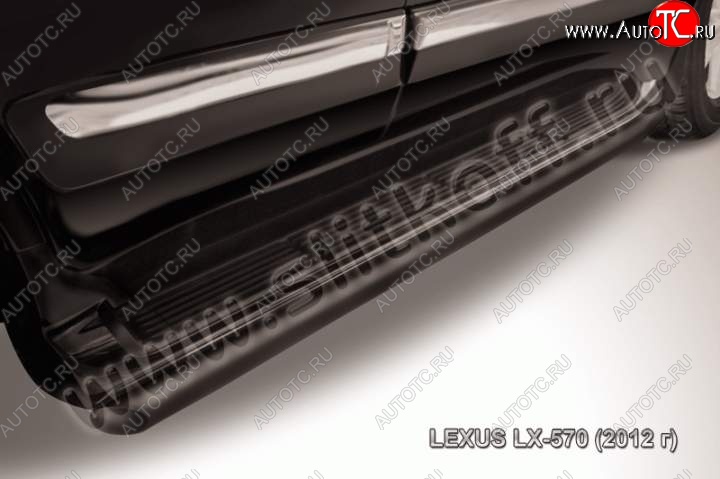 15 599 р. Защита штатного порога из трубы d57 Slitkoff Lexus LX570 J200 1-ый рестайлинг (2012-2015) (Цвет: серебристый)  с доставкой в г. Вологда
