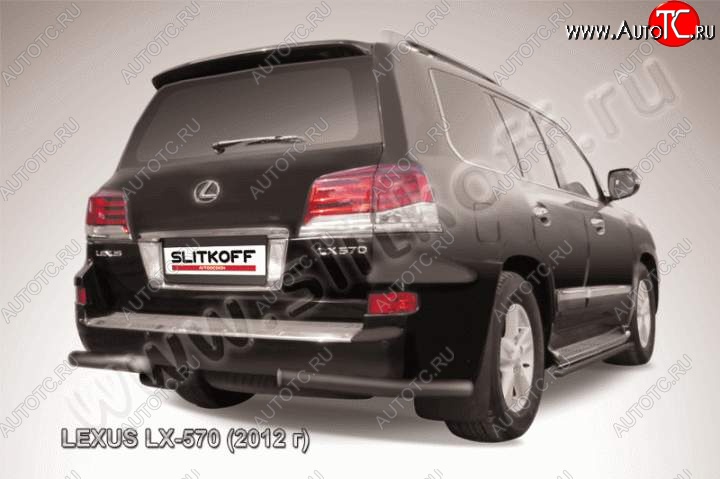 12 999 р. Защита заднего бампера из уголков d76 Slitkoff Lexus LX570 J200 1-ый рестайлинг (2012-2015) (Цвет: серебристый)  с доставкой в г. Вологда
