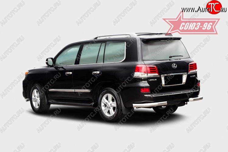 6 349 р. Защита заднего бампера из боковых уголков (d76) Souz-96 Lexus LX570 J200 1-ый рестайлинг (2012-2015)  с доставкой в г. Вологда