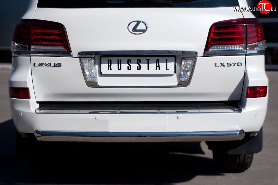 16 749 р. Одинарная защита заднего бампера из трубы диаметром 76 мм SLITKOFF Lexus LX570 J200 1-ый рестайлинг (2012-2015)  с доставкой в г. Вологда