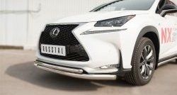 18 699 р. Защита переднего бампера (2 трубыØ63 и 42 мм, нержавейка) SLITKOFF Lexus NX200T Z10 (2014-2017)  с доставкой в г. Вологда. Увеличить фотографию 2