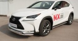 18 699 р. Защита переднего бампера (2 трубыØ63 и 42 мм, нержавейка) SLITKOFF Lexus NX200T Z10 (2014-2017)  с доставкой в г. Вологда. Увеличить фотографию 4