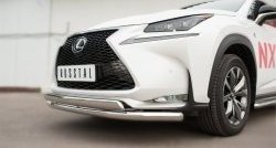 19 899 р. Защита переднего бампера (2 трубыØ75х42 и 63 мм, нержавейка) SLITKOFF Lexus NX200T Z10 (2014-2017)  с доставкой в г. Вологда. Увеличить фотографию 2