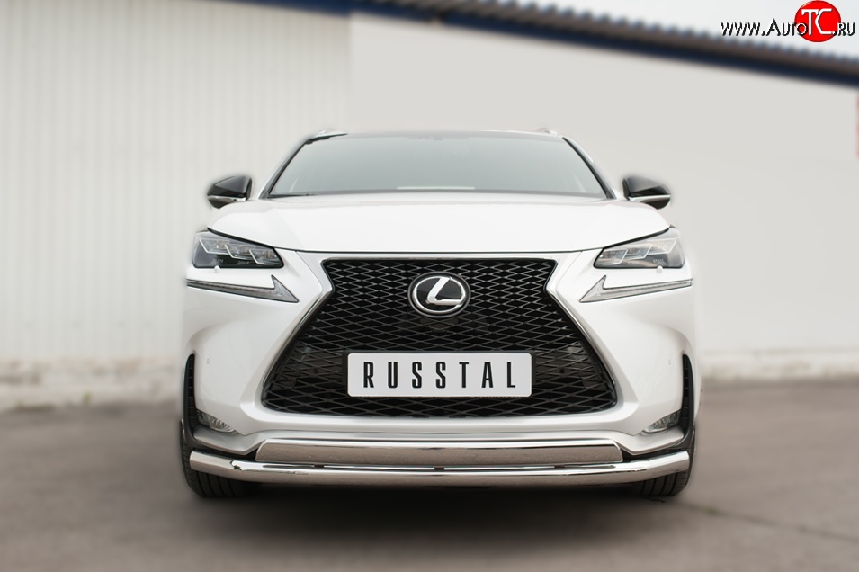 19 899 р. Защита переднего бампера (2 трубыØ75х42 и 63 мм, нержавейка) SLITKOFF Lexus NX200T Z10 (2014-2017)  с доставкой в г. Вологда