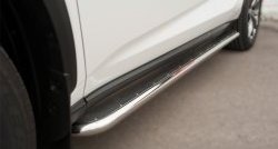 13 399 р. Широкая защита порогов F SPORT Russtal Lexus NX200T Z10 (2014-2017) (Текстура поверхности листа №1)  с доставкой в г. Вологда. Увеличить фотографию 2