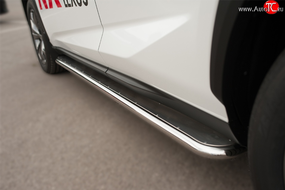 13 399 р. Широкая защита порогов F SPORT Russtal Lexus NX200T Z10 (2014-2017) (Текстура поверхности листа №1)  с доставкой в г. Вологда