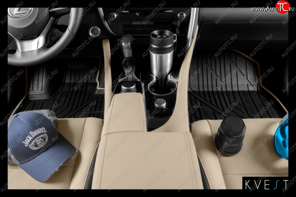 8 449 р. Коврик в салони премиум-класса Kvest (бежевый/бежевый) Lexus NX200T Z10 (2014-2017)  с доставкой в г. Вологда