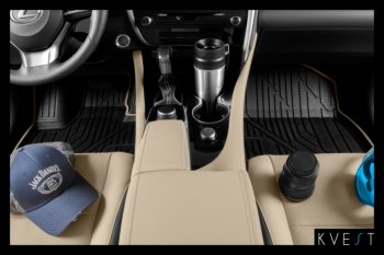 5 999 р. Коврик в салони премиум-класса Kvest (серый/черный) Lexus NX200T Z10 (2014-2017)  с доставкой в г. Вологда. Увеличить фотографию 4