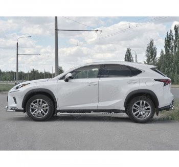 19 399 р. Пороги труба 120х60 Russtal (овал с проступью) Lexus NX300h Z10 дорестайлинг (2014-2017)  с доставкой в г. Вологда. Увеличить фотографию 3