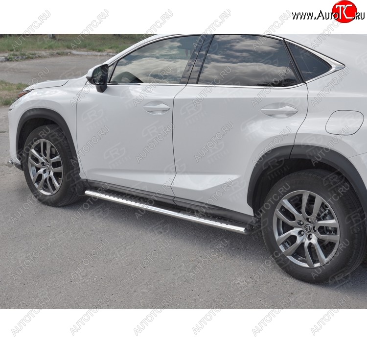 19 399 р. Пороги труба 120х60 Russtal (овал с проступью) Lexus NX300h Z10 дорестайлинг (2014-2017)  с доставкой в г. Вологда