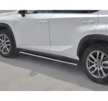 16 649 р. Пороги труба 75х42 Russtal (овал с проступью) Lexus NX300h Z10 дорестайлинг (2014-2017)  с доставкой в г. Вологда. Увеличить фотографию 3