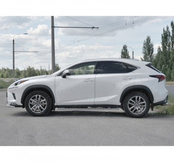 16 649 р. Пороги труба 75х42 Russtal (овал с проступью) Lexus NX300h Z10 дорестайлинг (2014-2017)  с доставкой в г. Вологда. Увеличить фотографию 4