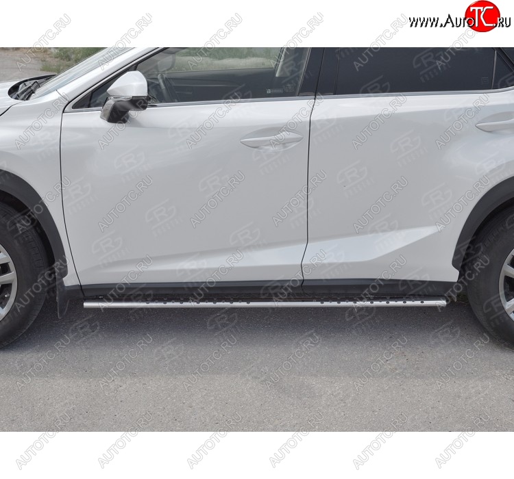 16 649 р. Пороги труба 75х42 Russtal (овал с проступью) Lexus NX300h Z10 дорестайлинг (2014-2017)  с доставкой в г. Вологда