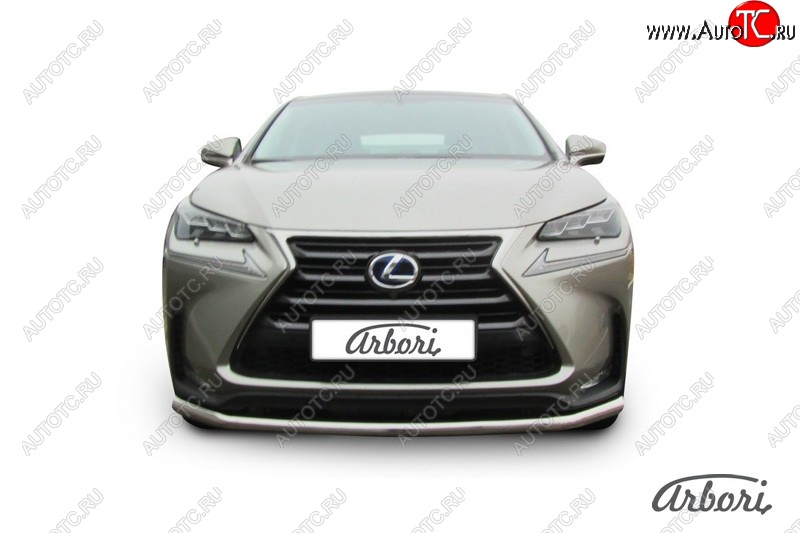 13 319 р. Защита переднего бампера Arbori (радиусная, нержавейка, 1 труба d57 mm). Lexus NX300h Z10 дорестайлинг (2014-2017)  с доставкой в г. Вологда