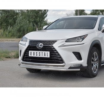 15 849 р. Защита переднего бампера (Ø42 мм, нержавейка) SLITKOFF Lexus NX300h Z10 дорестайлинг (2014-2017)  с доставкой в г. Вологда. Увеличить фотографию 3