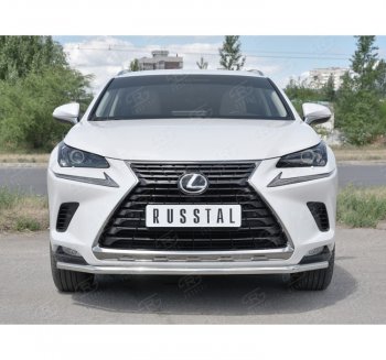 15 849 р. Защита переднего бампера (Ø42 мм, нержавейка) SLITKOFF Lexus NX300h Z10 дорестайлинг (2014-2017)  с доставкой в г. Вологда. Увеличить фотографию 4