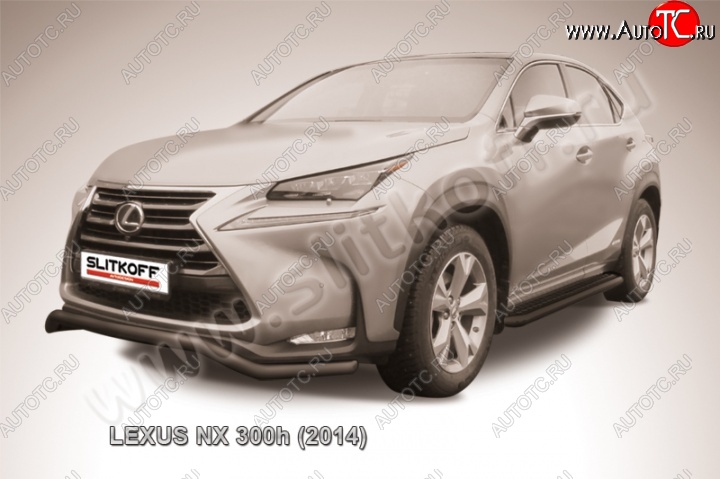 9 999 р. Защита переднего бампера из трубы d57 Slitkoff (волна) Lexus NX300h Z10 дорестайлинг (2014-2017) (Цвет: серебристый)  с доставкой в г. Вологда