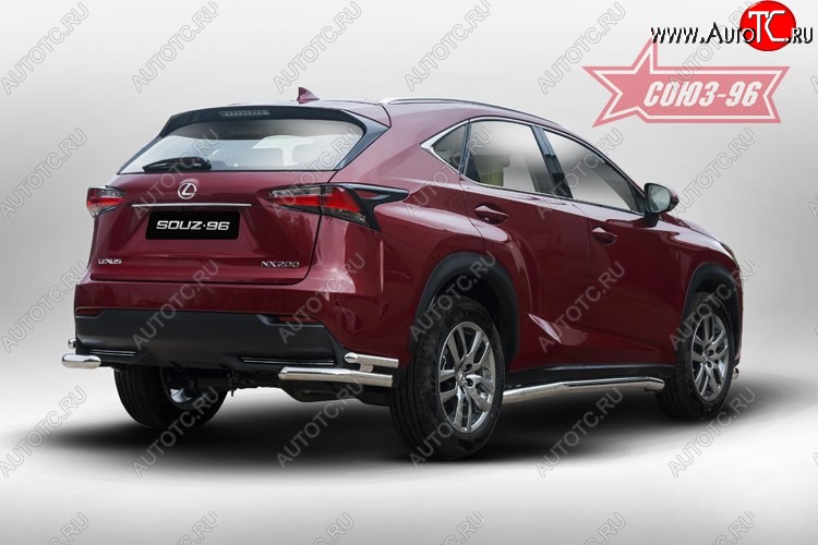 17 819 р. Защита заднего бампера из двойных боковых уголков Sport Souz-96 (d60/42) Lexus NX200 Z10 дорестайлинг (2014-2017)  с доставкой в г. Вологда