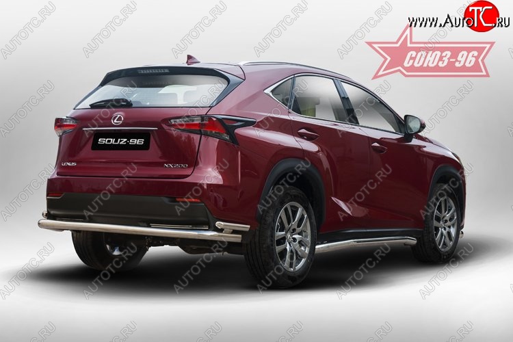 17 234 р. Двойная заднего бампера Souz-96 (d60/42) Lexus NX200 Z10 дорестайлинг (2014-2017)  с доставкой в г. Вологда