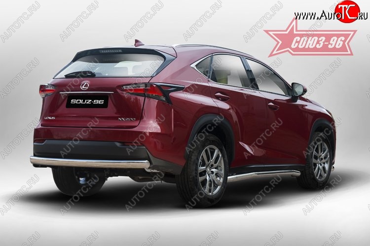 15 614 р. Защита заднего бампера Souz-96 (овал 75х42) Lexus NX200 Z10 дорестайлинг (2014-2017)  с доставкой в г. Вологда
