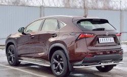 17 599 р. Защита заднего бампера (Ø42 мм с надписью, нержавейка) SLITKOFF Lexus NX200 Z10 дорестайлинг (2014-2017)  с доставкой в г. Вологда. Увеличить фотографию 2