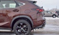 17 599 р. Защита заднего бампера (Ø42 мм с надписью, нержавейка) SLITKOFF Lexus NX200 Z10 дорестайлинг (2014-2017)  с доставкой в г. Вологда. Увеличить фотографию 3