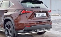17 599 р. Защита заднего бампера (Ø42 мм с надписью, нержавейка) SLITKOFF Lexus NX200 Z10 дорестайлинг (2014-2017)  с доставкой в г. Вологда. Увеличить фотографию 4