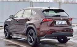 16 899 р. Защита заднего бампера (Ø63 мм уголки, нержавейка) SLITKOFF Lexus NX200 Z10 дорестайлинг (2014-2017)  с доставкой в г. Вологда. Увеличить фотографию 2