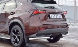 16 899 р. Защита заднего бампера (Ø63 мм уголки, нержавейка) SLITKOFF Lexus NX200 Z10 дорестайлинг (2014-2017)  с доставкой в г. Вологда. Увеличить фотографию 4